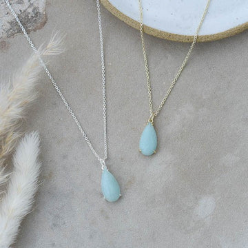 Marmee Drop Necklace - amazonite
