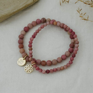 Stackem Up Bracelets - pink rhodonite