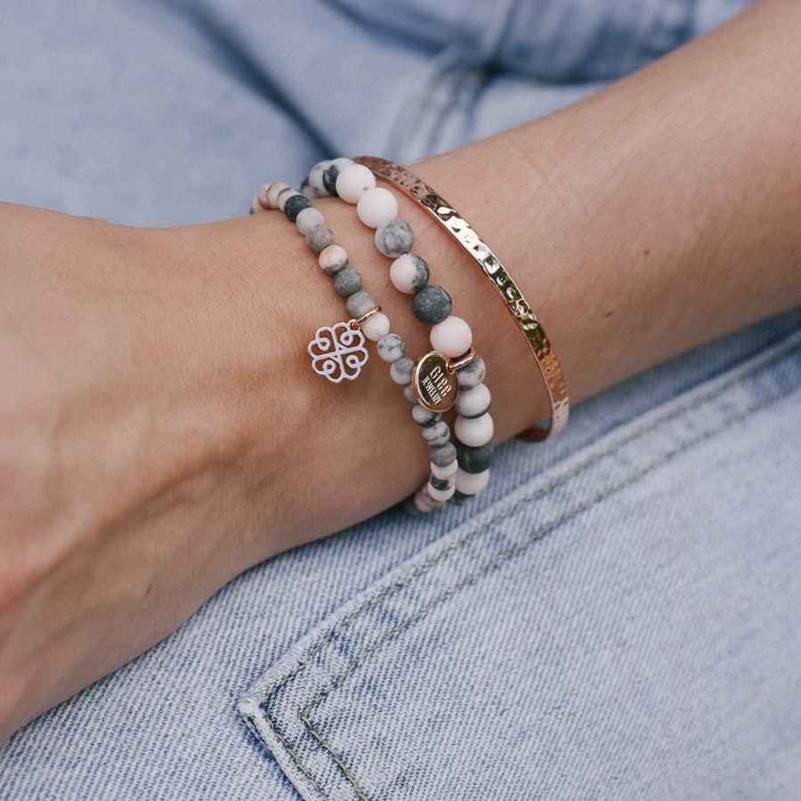 Stackem Up Bracelets - pink zebra jasper